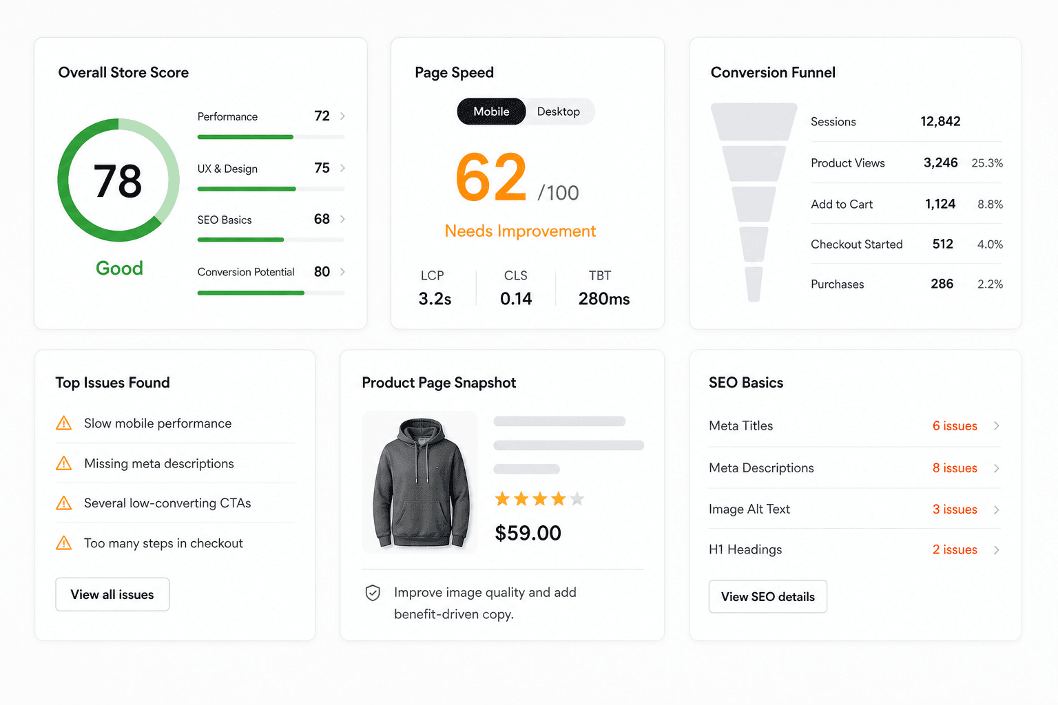 Store Audit dashboard preview